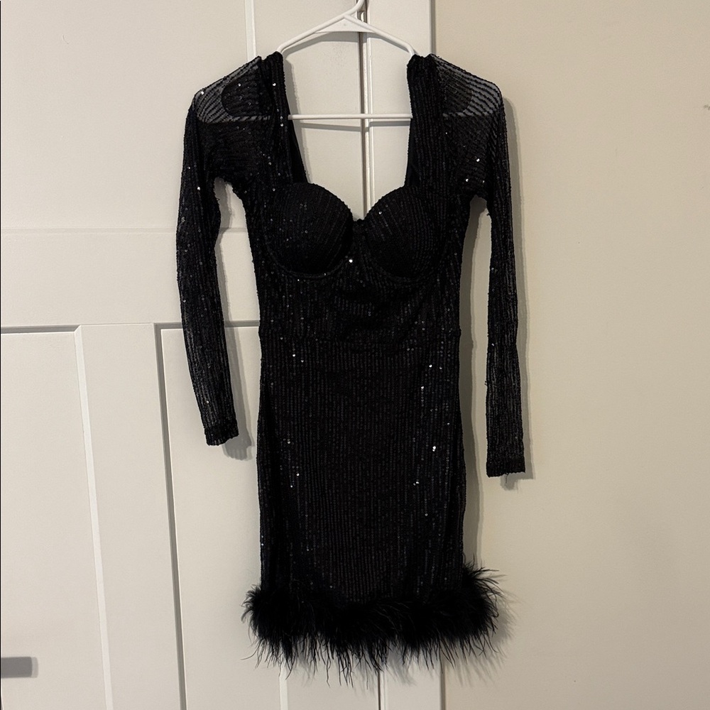 Windsor Elegant Black Sequin Dress